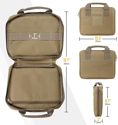 Vista 19 de LIVANS Bolsa táctica para pistola de pistola, estuche para pistola suave, bolsa de almacenamiento de transporte para pistola cuadrada, bolsa