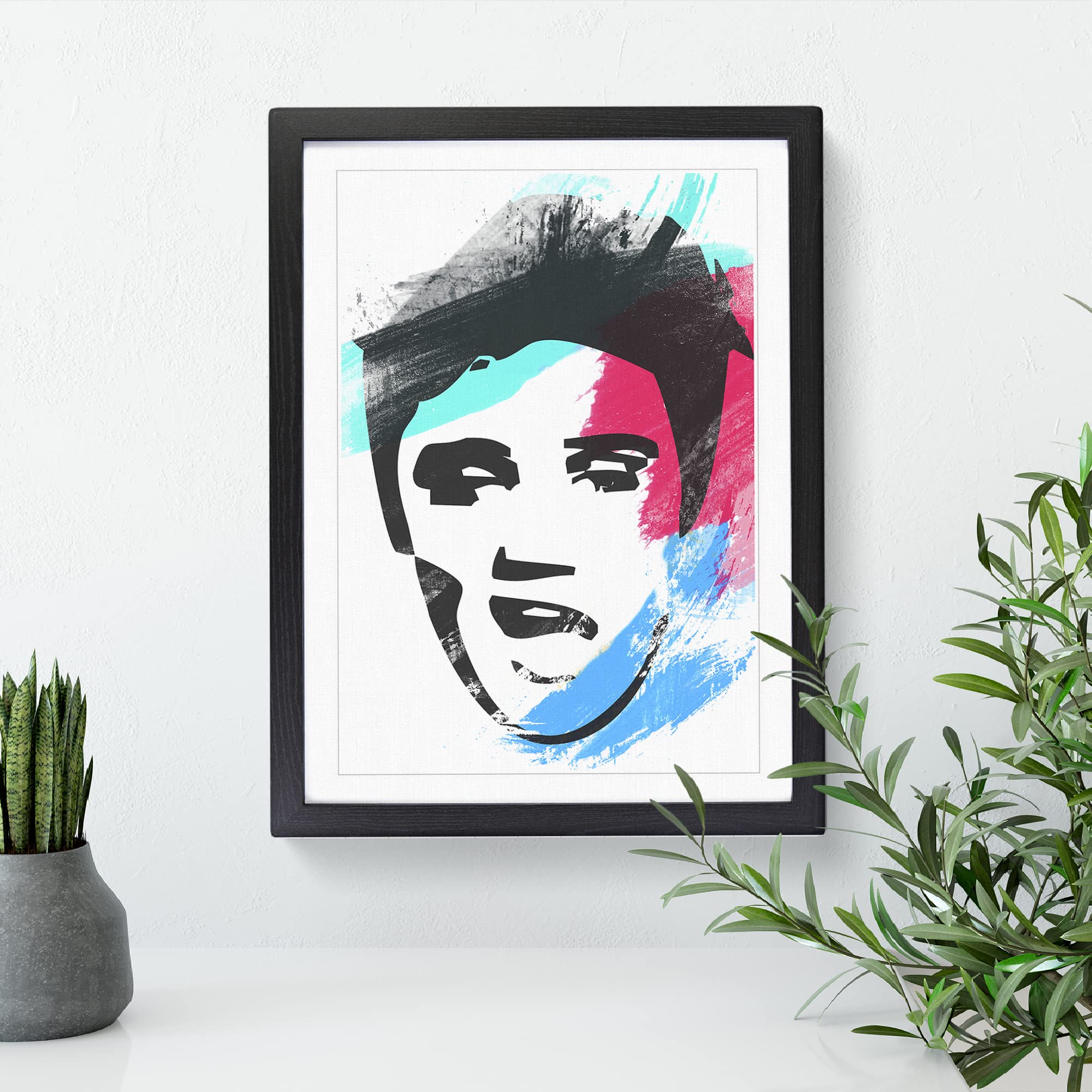Elvis Presley Face Art V2 Modern Framed Wall Art Print, Ready to Hang Picture for Living Room Bedroom Home Office Décor - Image 3