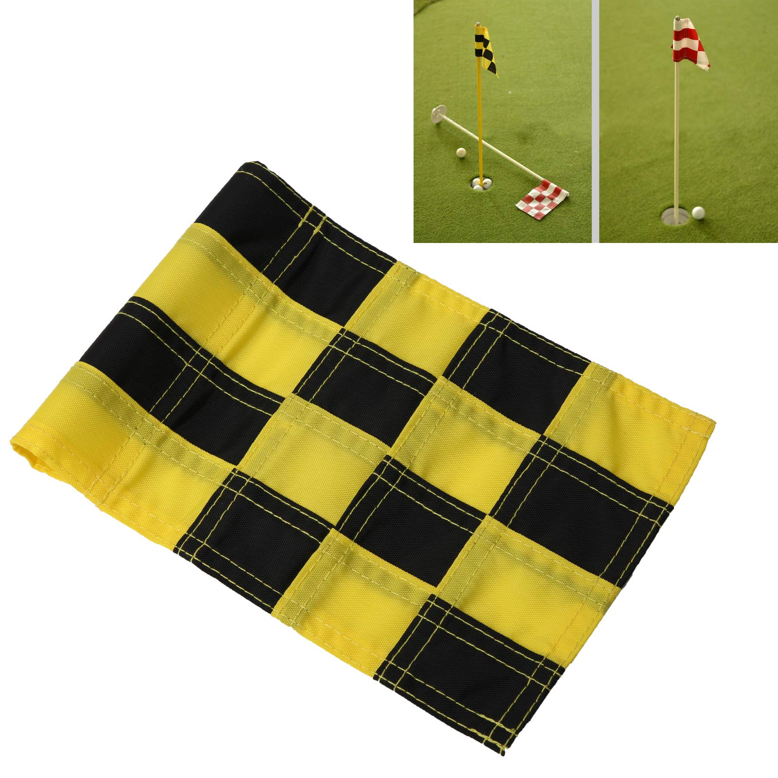 Bandiere per Coppe con Asta per Buche da Golf per Pratica nel Cortile a Scacchi, Aste per Bandiere, Bandiere per Putting Green da Golf, Mini Bandiere per Cortile, Interni Ed