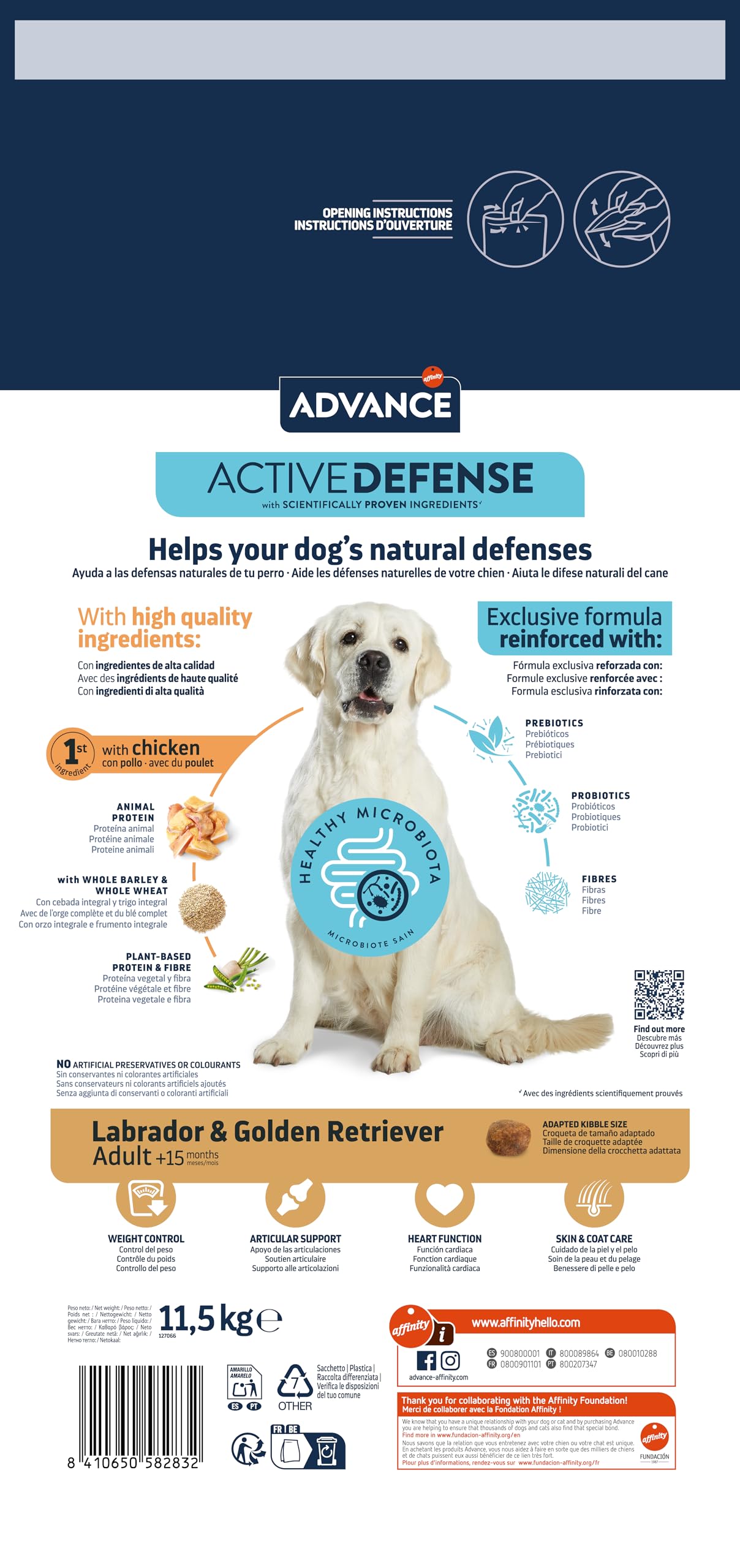 Advance Labrador, Pienso para Perros Adultos con Pollo, 11,5kg