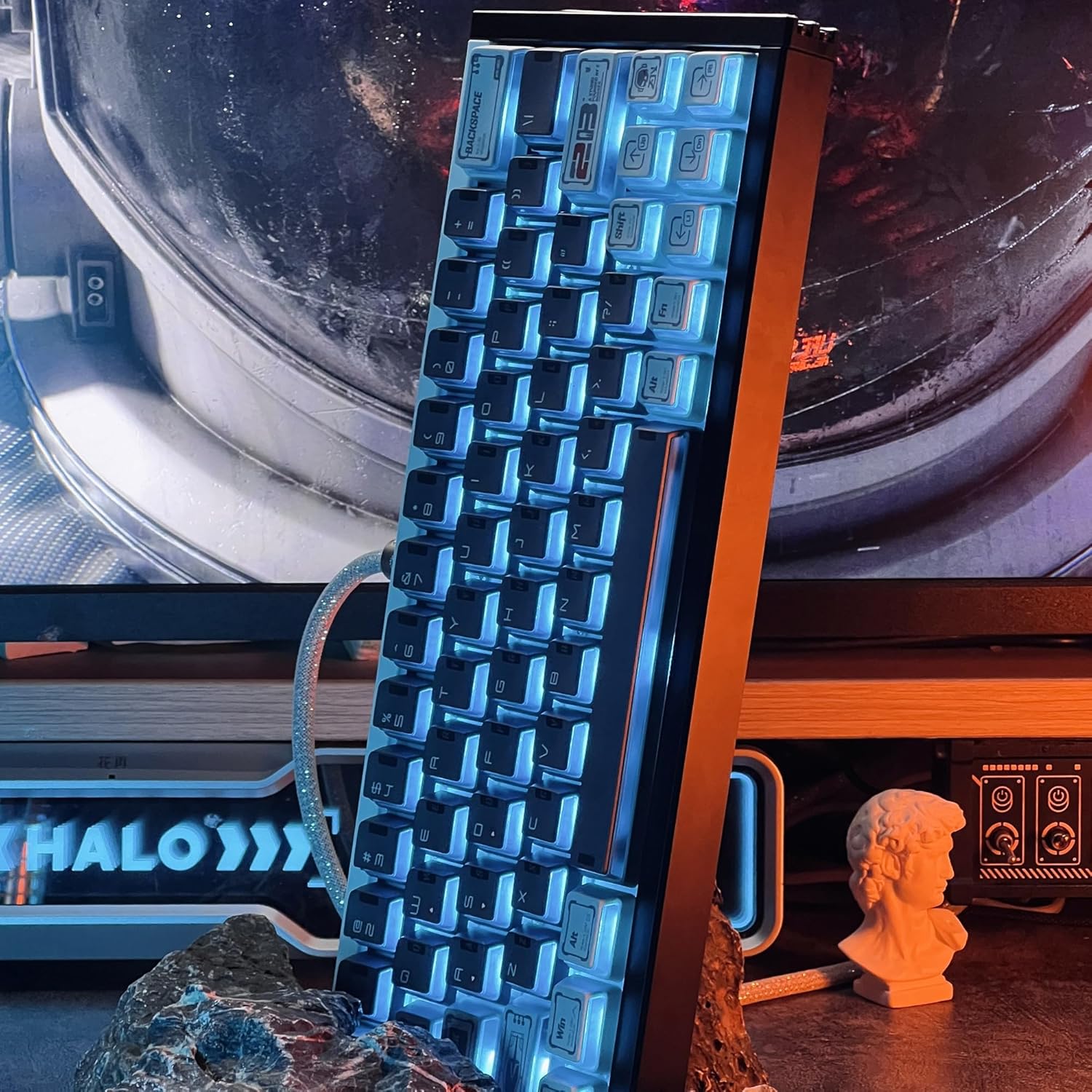 daixiahu Model Accessories Theme Keycap Nuclear Power Profile 141+ Key Transparent Sublimation PBT Keyboard Cap