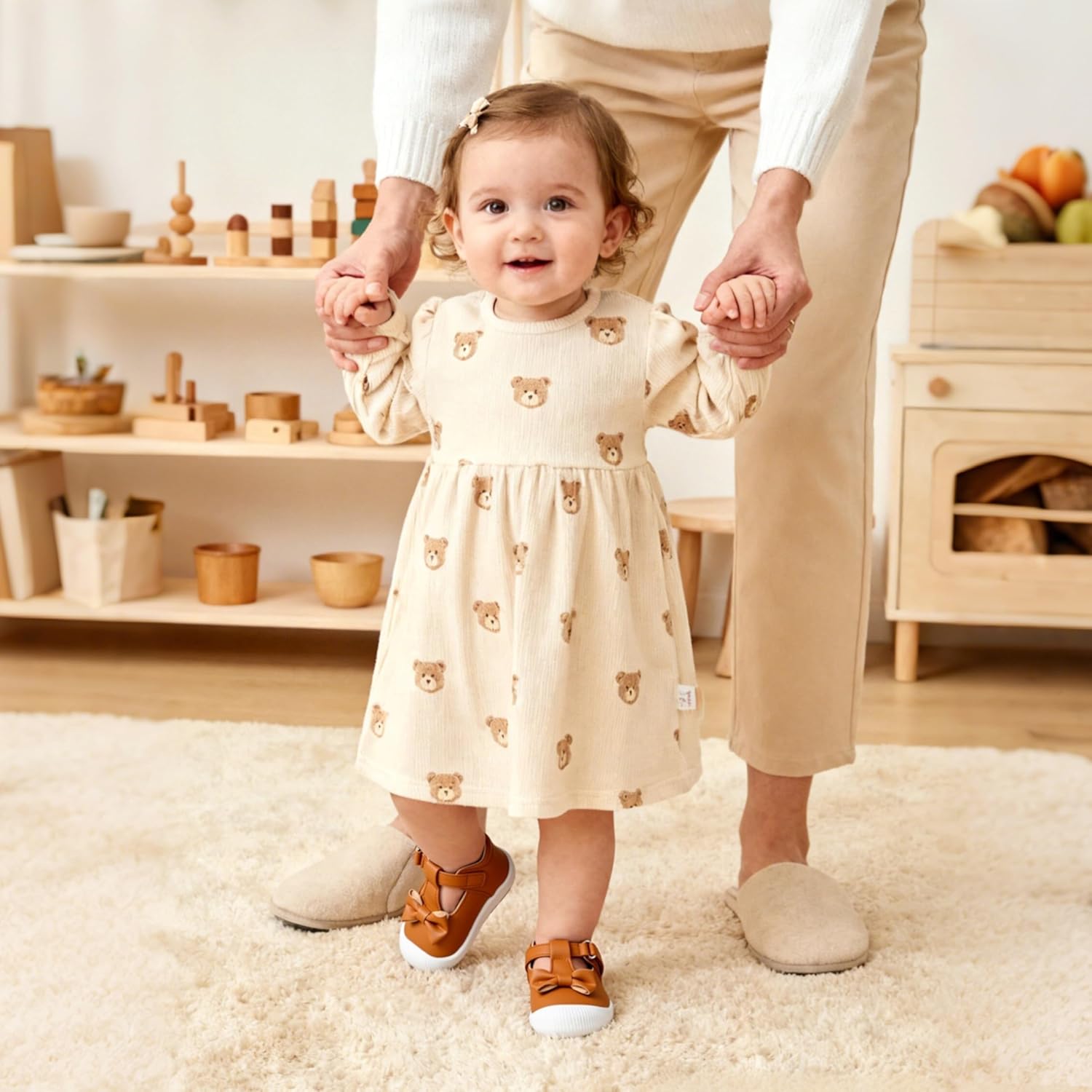 Felix & Flora Soft Sole Baby Dress Shoes - Infant Baby Walking Shoes Moccasinss Rubber Sole Crib Shoes - Image 2