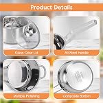 8PCS Ensemble de vaisselle antiadhésive, pots de soupe et casseroles épaississants en verre & Double poignée, Cuisinière à induction, Space Saveur, lave-vaisselle et four Safe jusqu'à 500°F