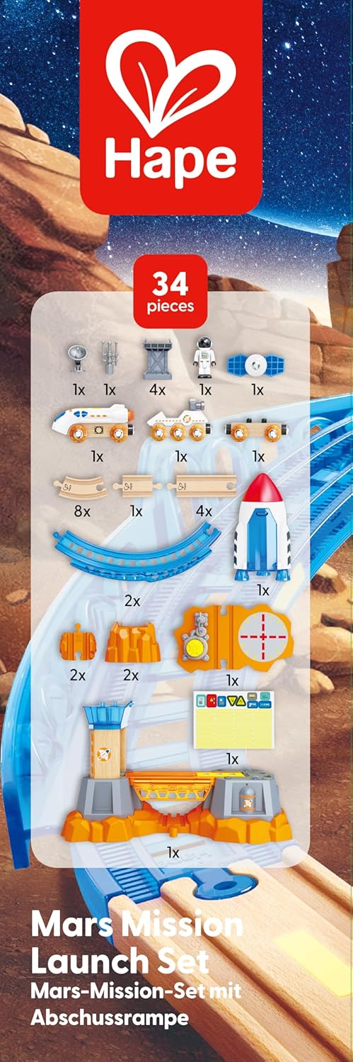 Hape Mars Mission Launch Set, Railway Train Toys