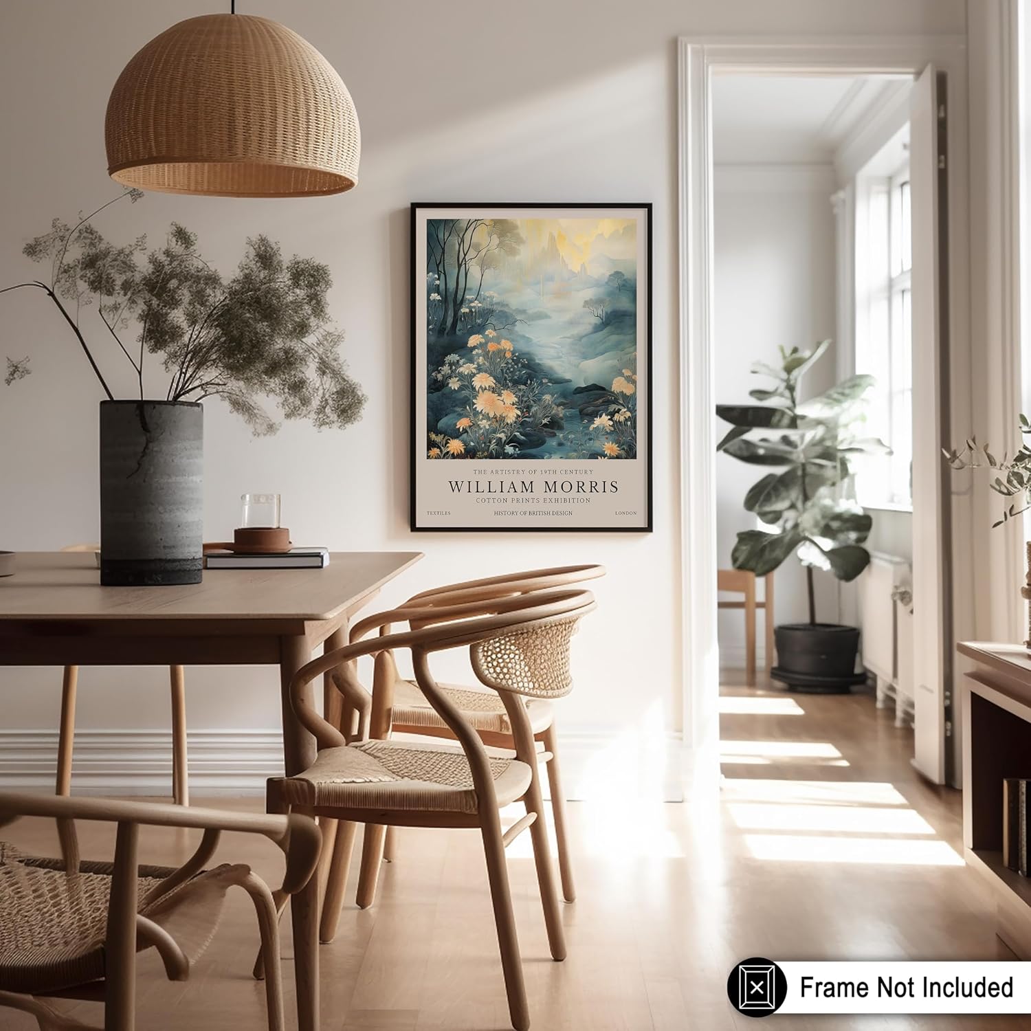 Poster Master William Morris Poster - Mountain Print - Landscape Art - Botanical Art - Exhibition Illustration - Floral Design - Flower Picture - Aesthetic Artwork - Office or Bedroom Wall Decor - 8x10 UNFRAMED Wall Art
