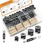170PCS Cam Locks for Furniture,3-in-1 Eccentric Hardware Wheels,Furniture Fasteners & Connectors with Multi-Size Nuts,Bolts and Wood Dowel Pins-Assortment Kit for Furniture Assembly/Repair