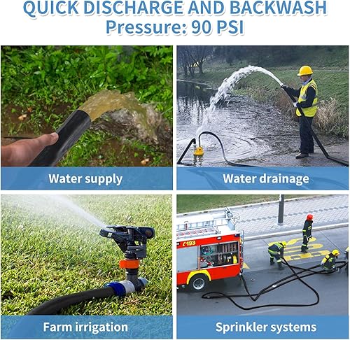 Miniatura 14 de Eastrans Manguera de retrolavado de piscina de 2 pulgadas x 50 pies con abrazadera de manguera, manguera de descarga extra resistente, mangueras