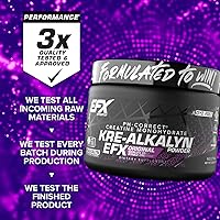 Vista 7 de EFX Sports Kre-Alkalyn EFX Powder Suplemento en polvo de monohidrato de creatina pH correcto Fuerza, crecimiento muscular y rendimiento 66