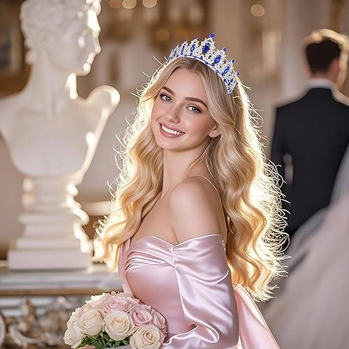 Miniatura 260 de Kamirola - Corona de reina y tiaras corona de princesa para mujeres y niñas, diademas de cristal para novia, princesa para bodas y fiestas (01)