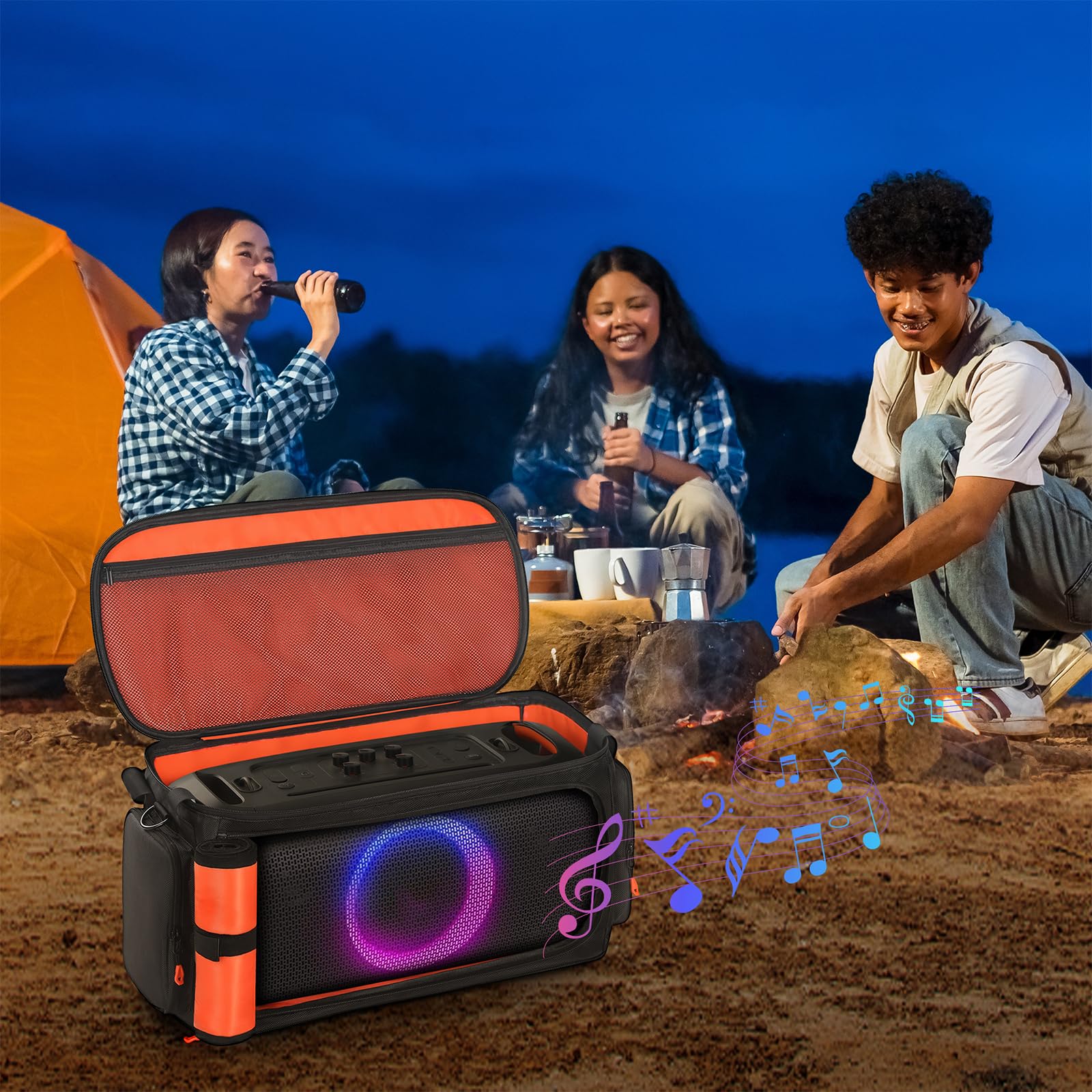 HTU Borsa da viaggio altoparlante portatile antiurto Borsa da trasporto con tracolla per PartyBox On The Go2 Altoparlante portatile per feste