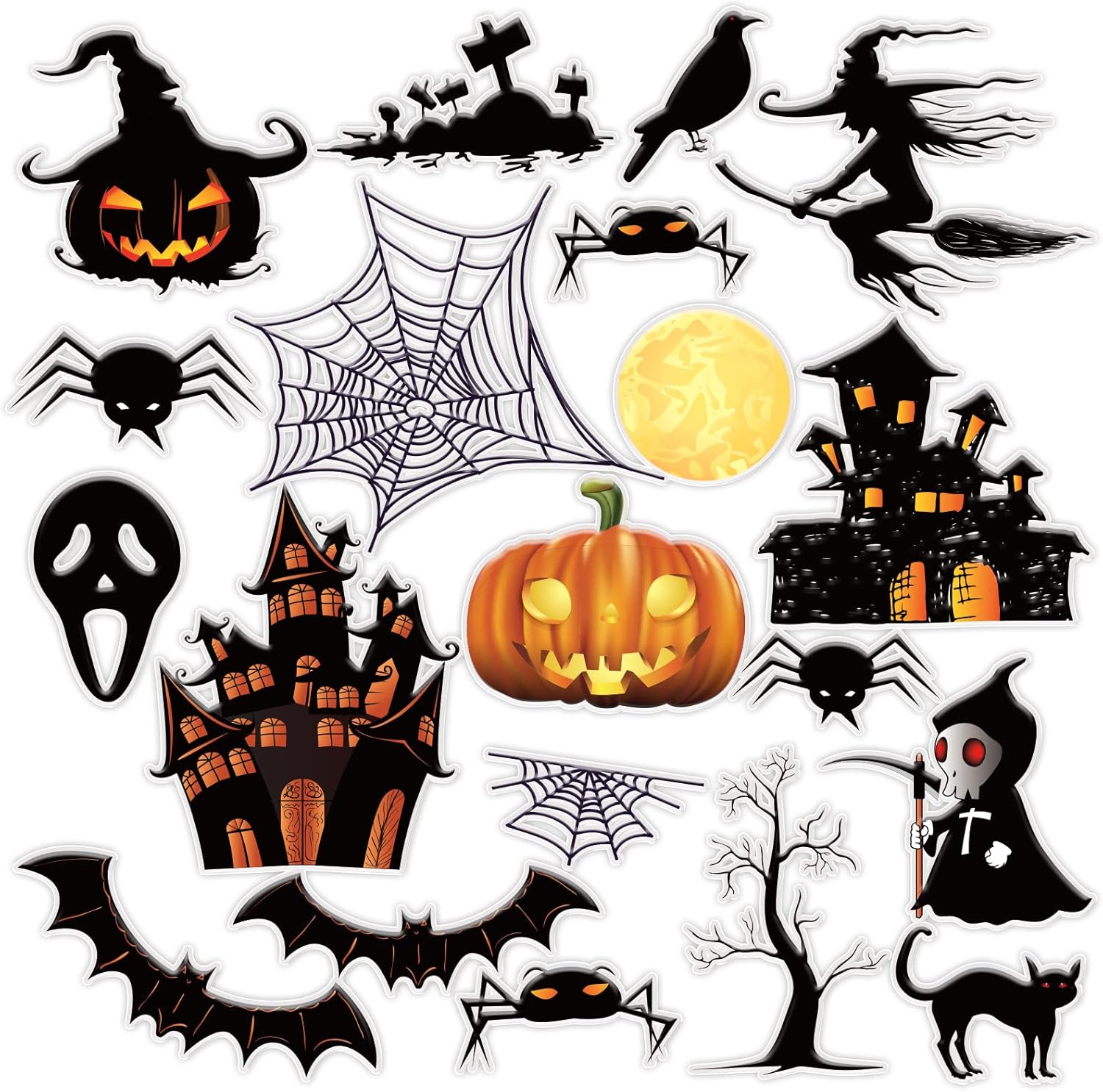 Halloween Thick Gel Clings for Window Glass Mirror