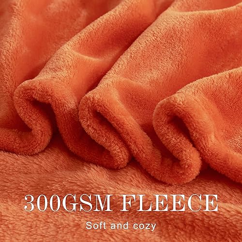 Miniatura 2 de NICETOWN Manta de forro polar naranja para niños, tamaño individual, manta de franela súper suave para la escuela, deporte, apartamento, manta de