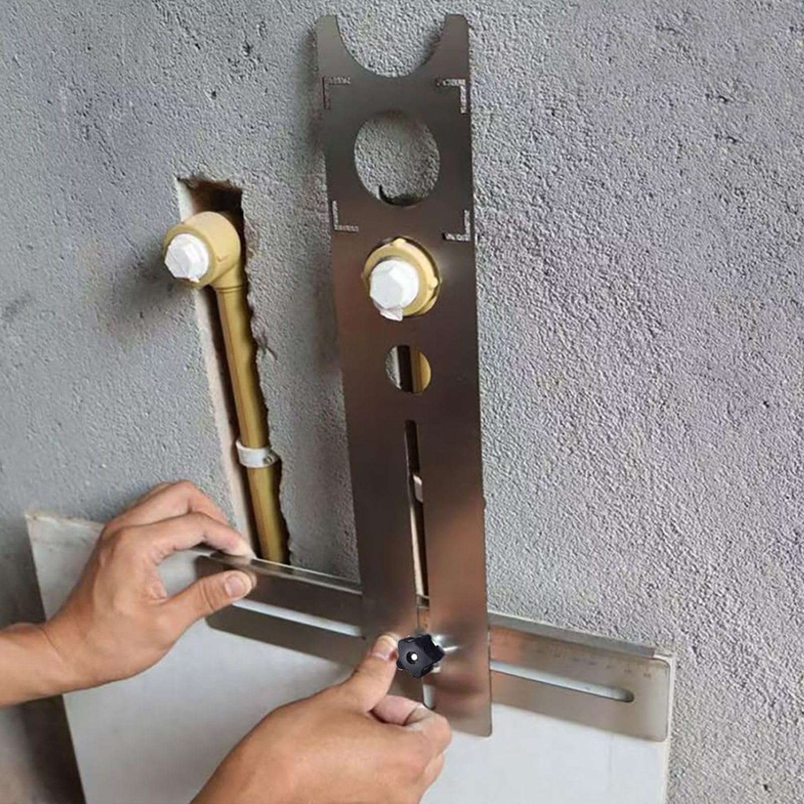 Strumento di misurazione universale regolabile in acciaio inossidabile per piastrelle | Righello localizzatore fori per marmo, legno, vetro, pavimento in ceramica