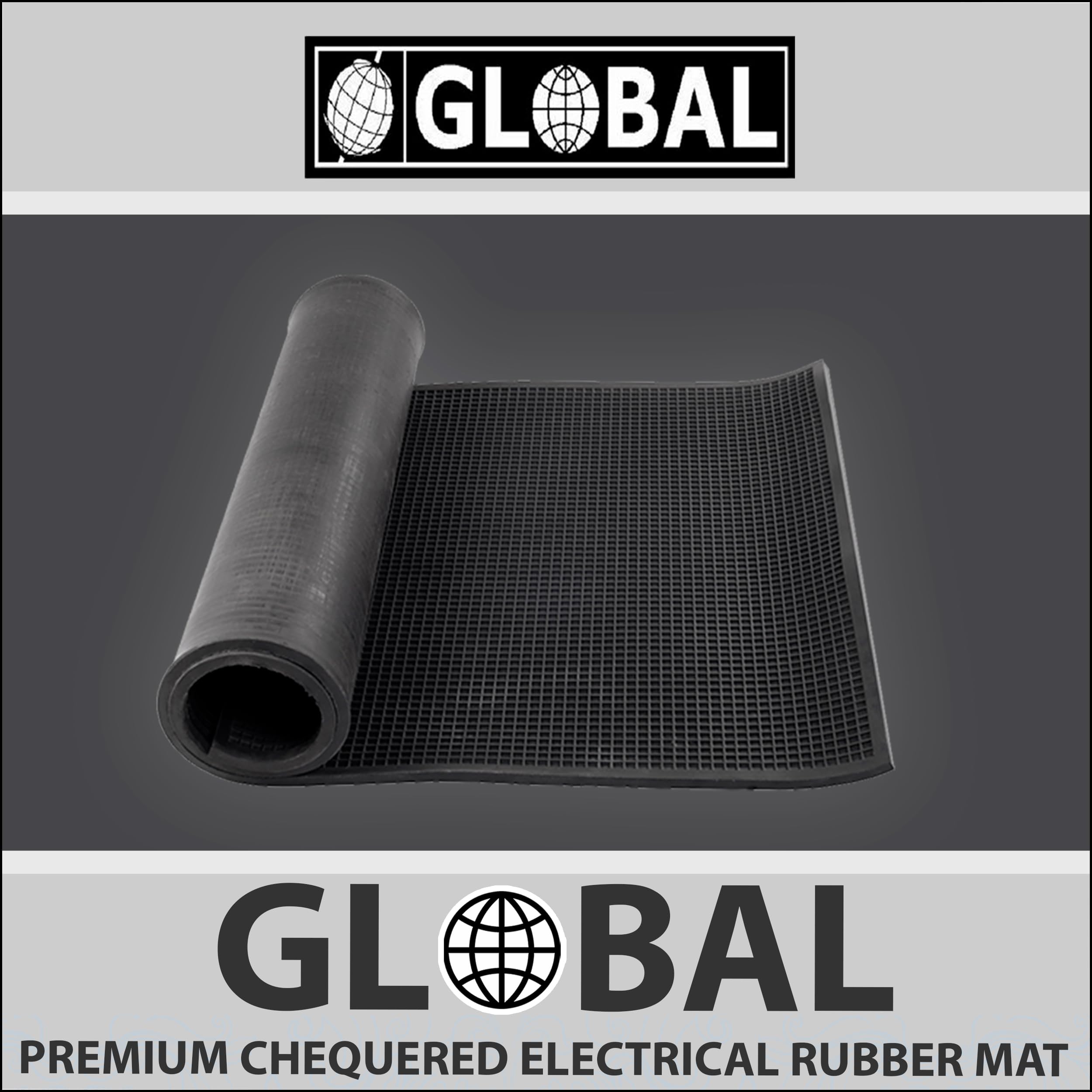 GLOBAL PREMIUM Chequered Electrical Rubber Mats, Thickness 6mm (Black, 1 Mtr X 2 Mtr) - 1 Pc/Insulating Rubber Mat, Anti – Skid, Shock Proof, Insulation Rubber Mat - Image 7 thumbnail
