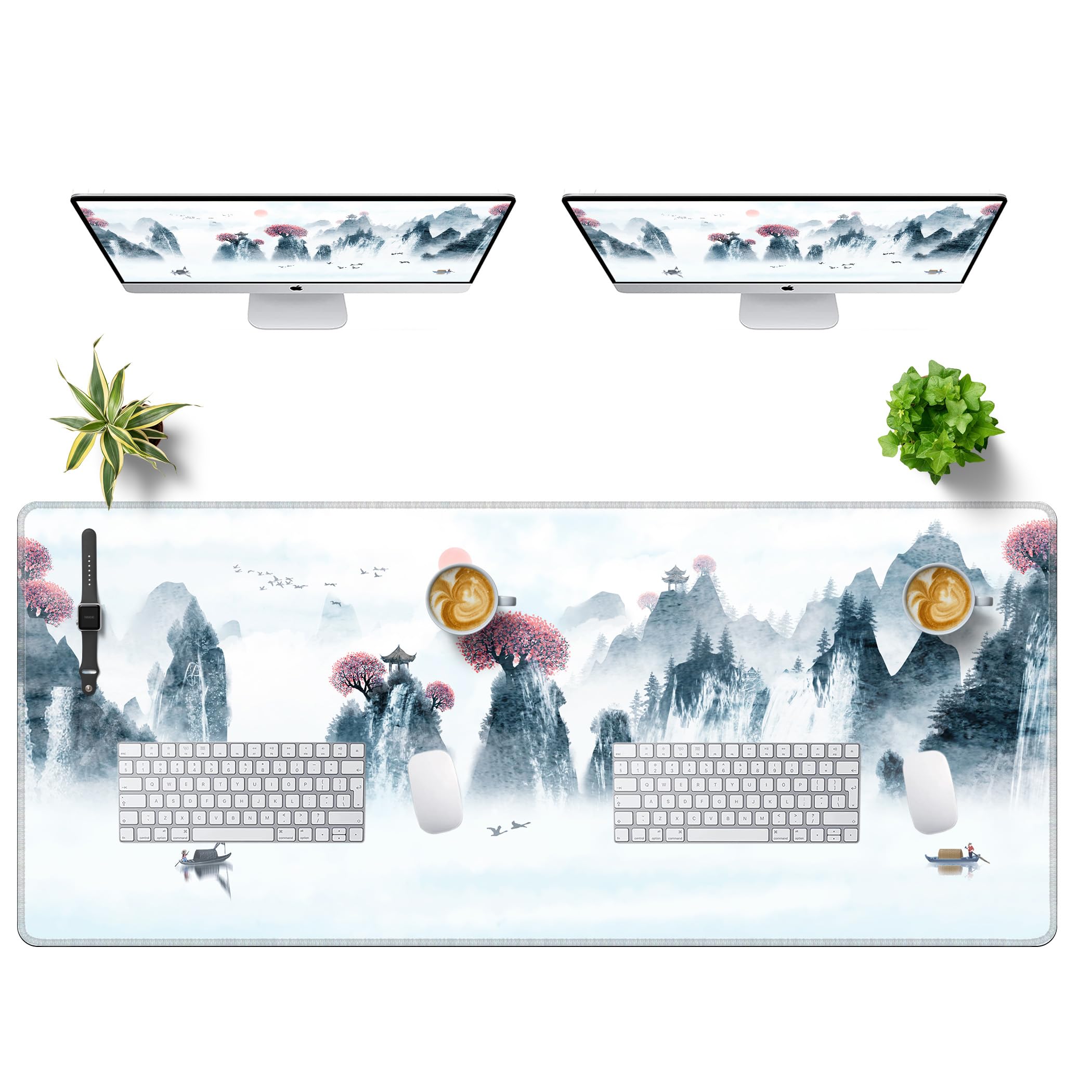 LL-COEUR XXL Tappetino per Mouse da Gaming con Motivo 140x60x0,3cm, Tappetini da Scrivania Antiscivolo Grande Computer Mousepad (1400x600x3mm, Stile 3)