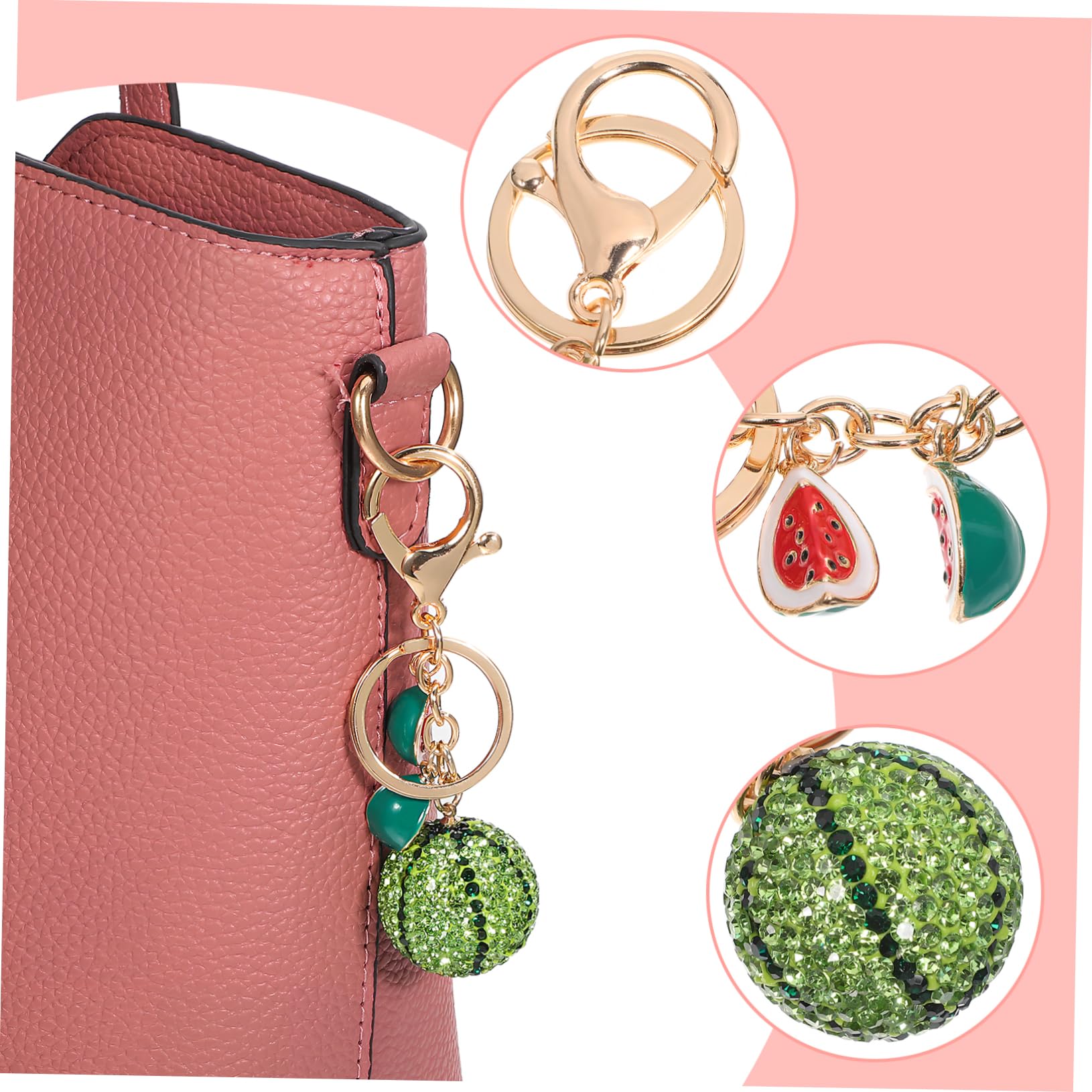 FOMIYES portachiavi anguria Ciondolo Elegante semplice Spiaggia Accessori portachiavi di frutta Portachiavi estetici Keeychain decorativo Incantesimi di portachiavi Metallo