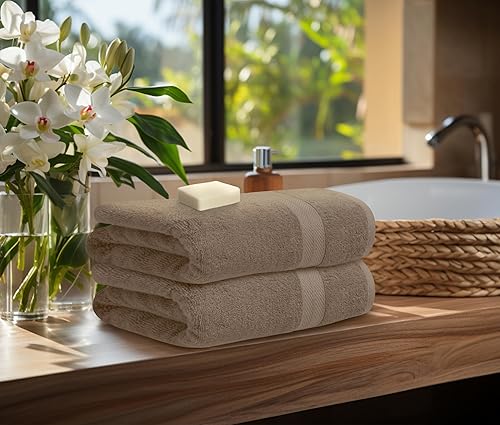 Miniatura 3 de Avalon Towels v8 toallas de baño, 2 toallas de mano y 4 toallas de algodón hilado en anillo de 600 GSM, altamente suaves y absorbentes para baño,