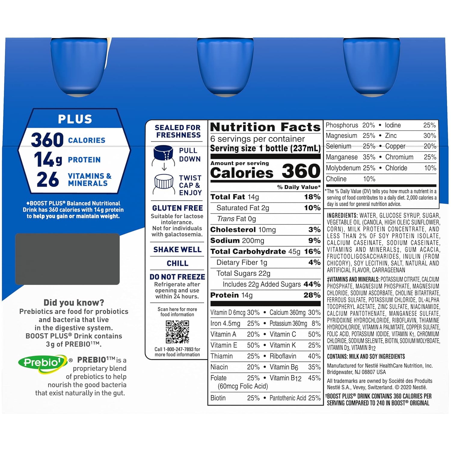Boost Plus Complete Nutritional Drink (Vanilla + Chocolate, 8 Fl Oz (Pack of 2))