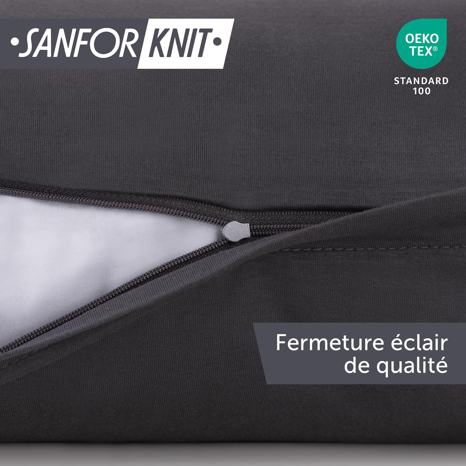 Taies Oreiller 50x70cm Lot De 2 - Microfibre Douce - Fermeture Enveloppe - Oeko-Tex - Gris - Blumtal