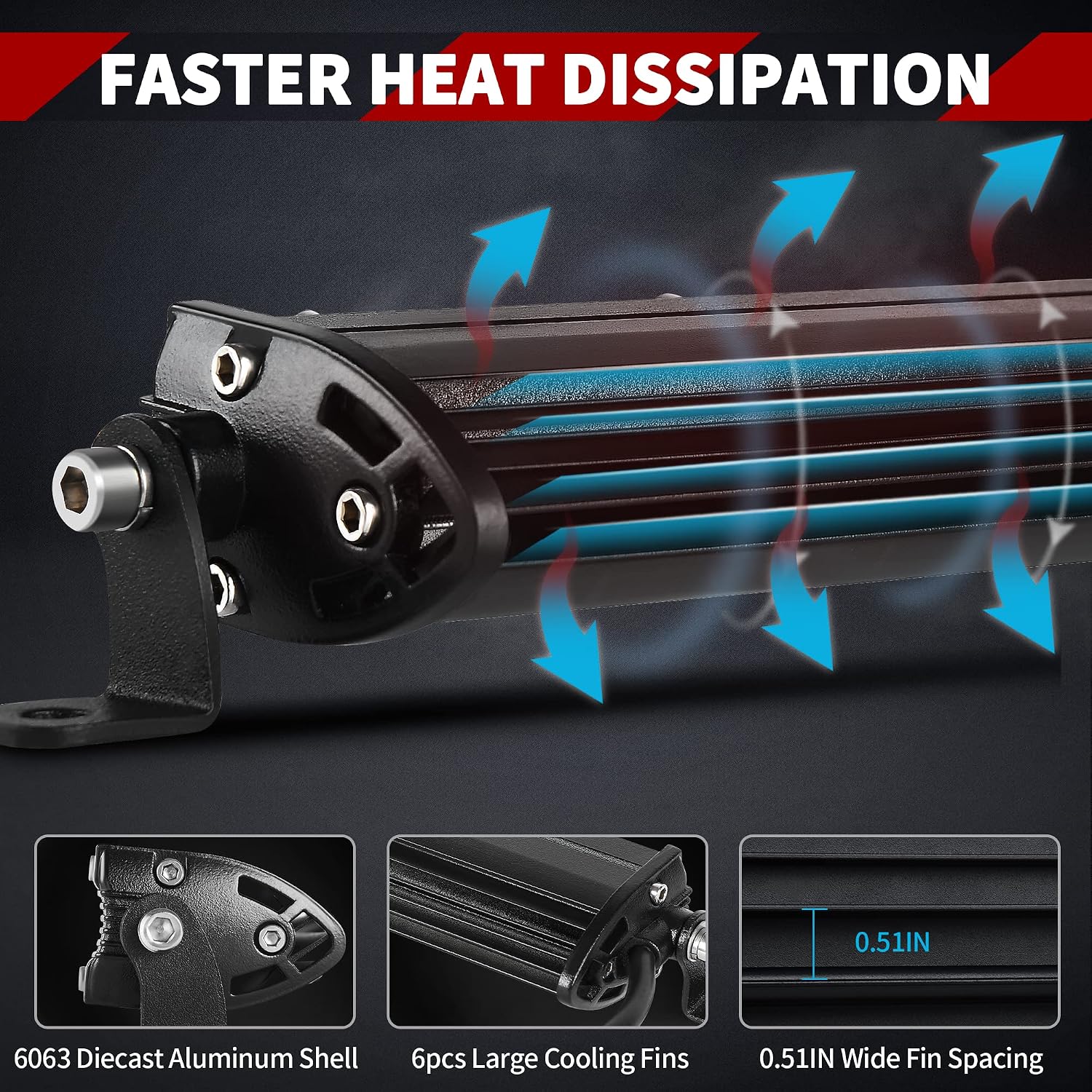 YITAMOTOR Waterproof 54W 20 Inch LED Light Bar Single Row Spot Light Bar with B-WE Wiring Harness for Jeep JK Wrangler Off Road SUV ATV Marine