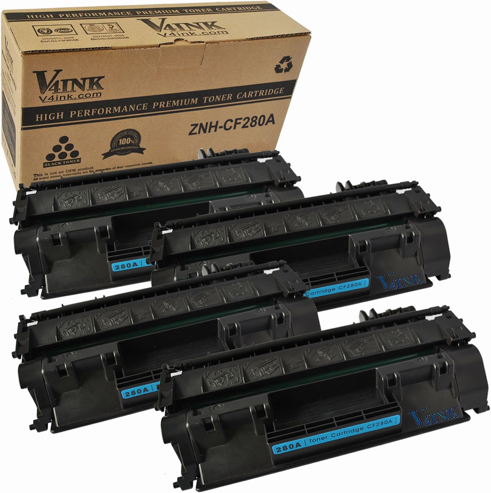 4 Packs: Brand New FX10, FX-10, 0263B001A Compatible Laser Toner Cartridge for Canon ImageCLASS MF4110, MF4120, MF4122, MF4140, MF4150, Canon LaserBase MF4100, Canon Faxphone L100, L120, L75, Black color, 2,000/ea Page Yield