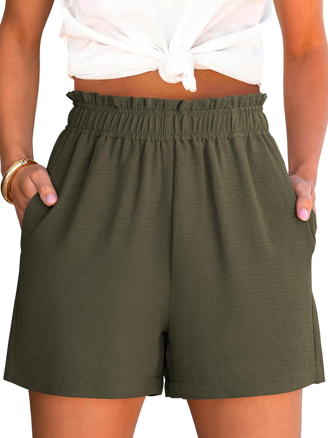 ANRABESS Shorts for Women Summer Casual Elastic High Waisted Dressy Lounge Shorts Comfy Bottoms 2026 Beach Vacation Clothes