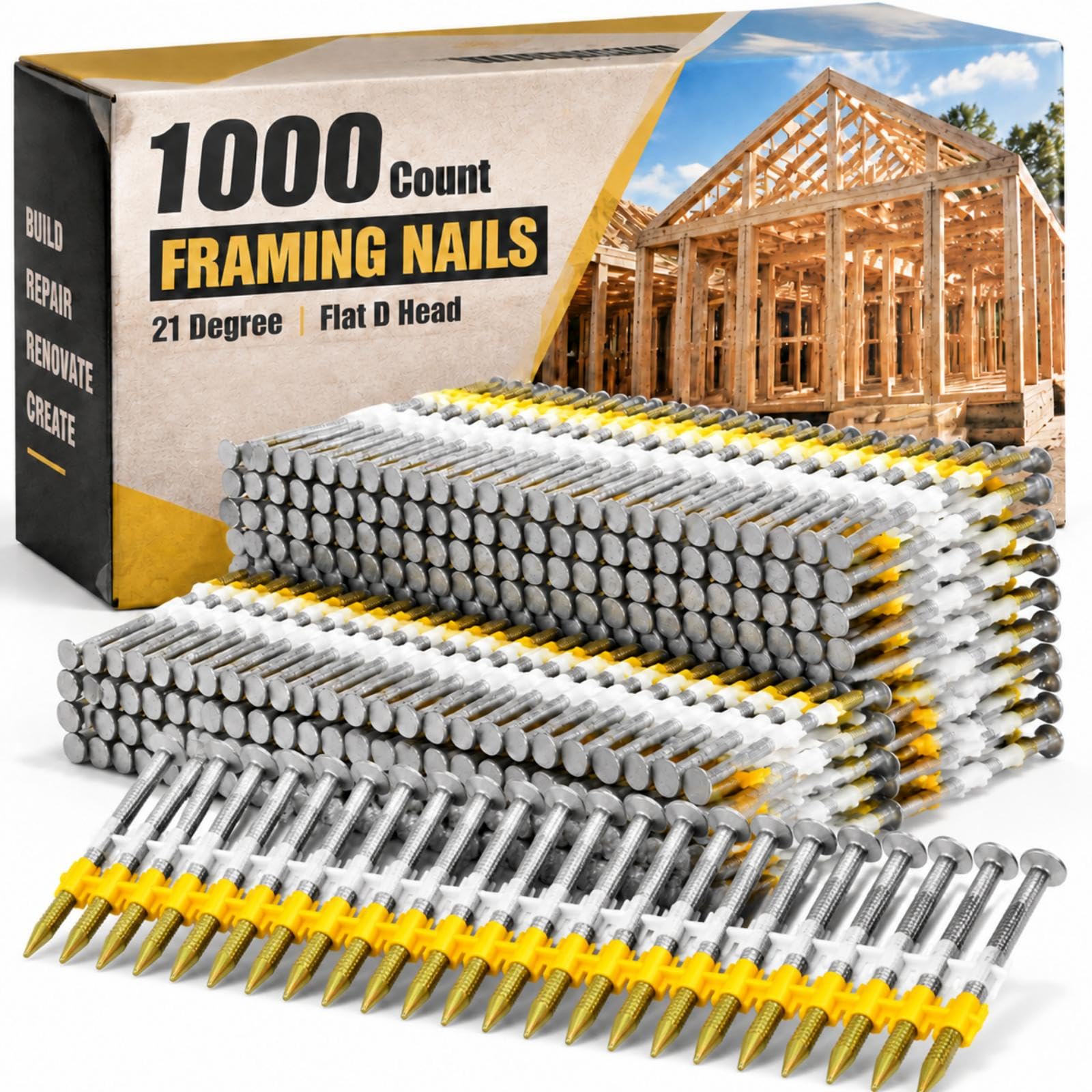 Therwen Framing Nails - 1000 Count -12 Therwen Framing Nails - 1000 Count -12