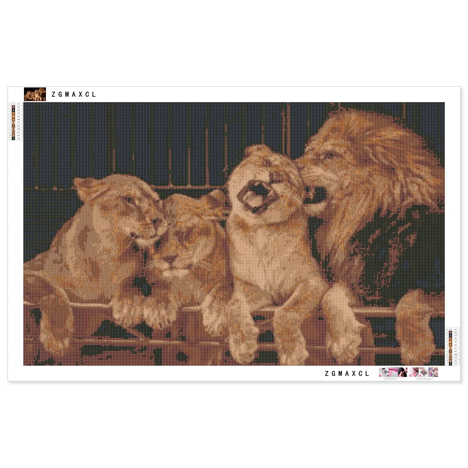 ZGmaxCL Fai da Te 5D Diamond Painting Quadri Grandi Dimensioni Leone e Fulmine Decorazione per Casa e Pareti 70x40cm