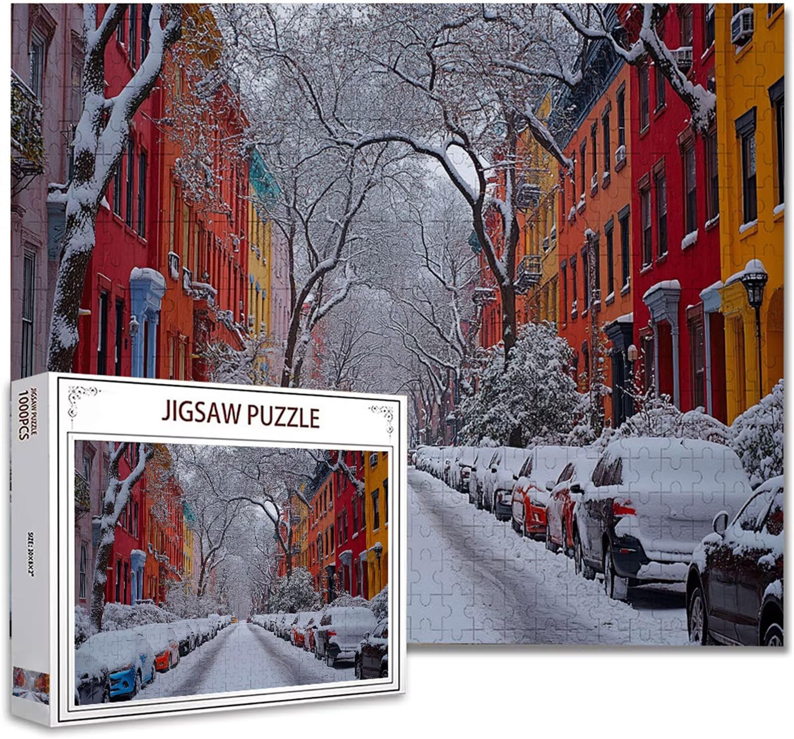 Puzzle 2000 Teile Kleine Stadt Klassische Puzzle Erwachsene Holzpuzzle EIN Herausforderndes RäTsel Trainieren Gehirn Denken Compact Box Mit Poster, Puzzlespiele Die Ganze Familie 70.5X99.5cm D-2
