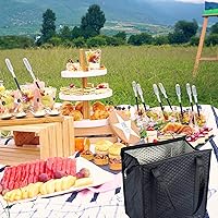 Vista 5 de 2 piezas de bolsas de refrigerador para comestibles, bolsas de enfriador, con cierre, negras y azules