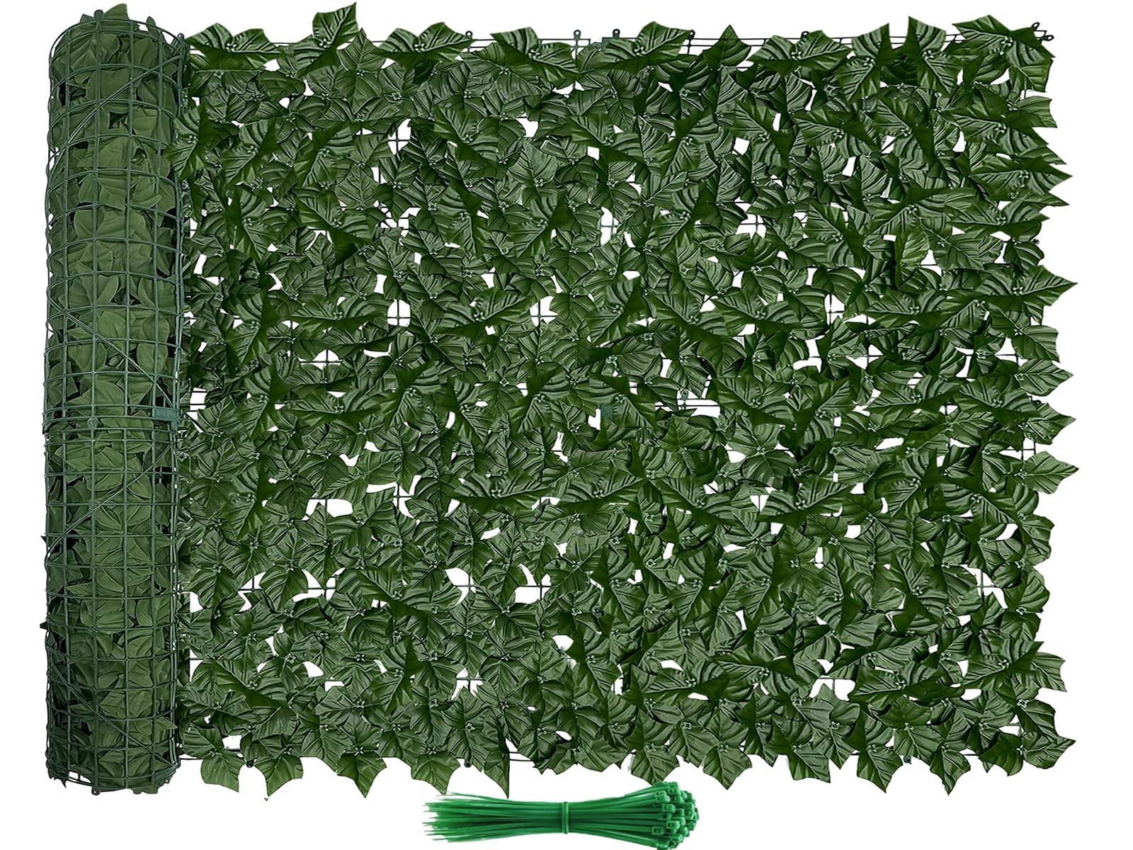 Photo 1 of Tikroom Artificial Ivy Fence Privacy Screen 120x40in UV-Anti Dense Faux Greenery Backdrop Fake Hedges Fence & Faux Ivy Vine Leaf Decoration for Patio Balcony Garden Wall Backyard Indoor Outdoor