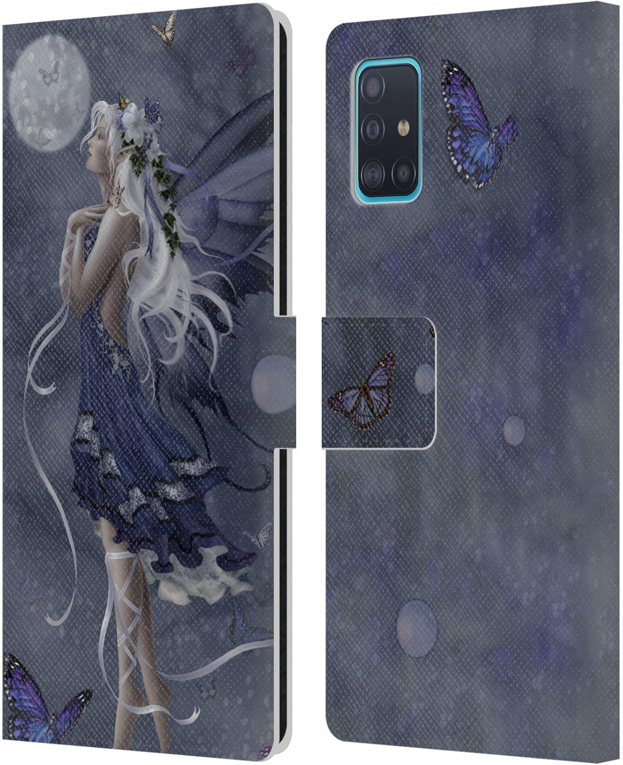 Head Case Designs Officially Licensed Nene Thomas Fairy in Red Dress Bubbles Leather Wallet Case Compatible with Samsung Galaxy A51 (2019)