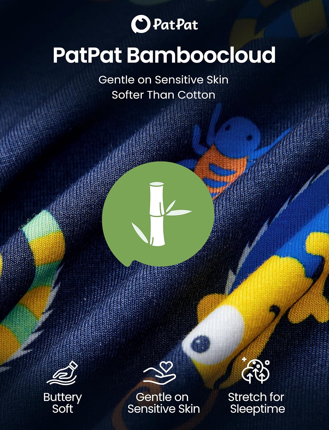PATPAT Bamboo Viscose Pajamas Sets for Boys Girls Kids Toddler, 3 Pack Shorts & Pants Sleepers, Ultra-soft Snug Fit Pjs 2-12Y