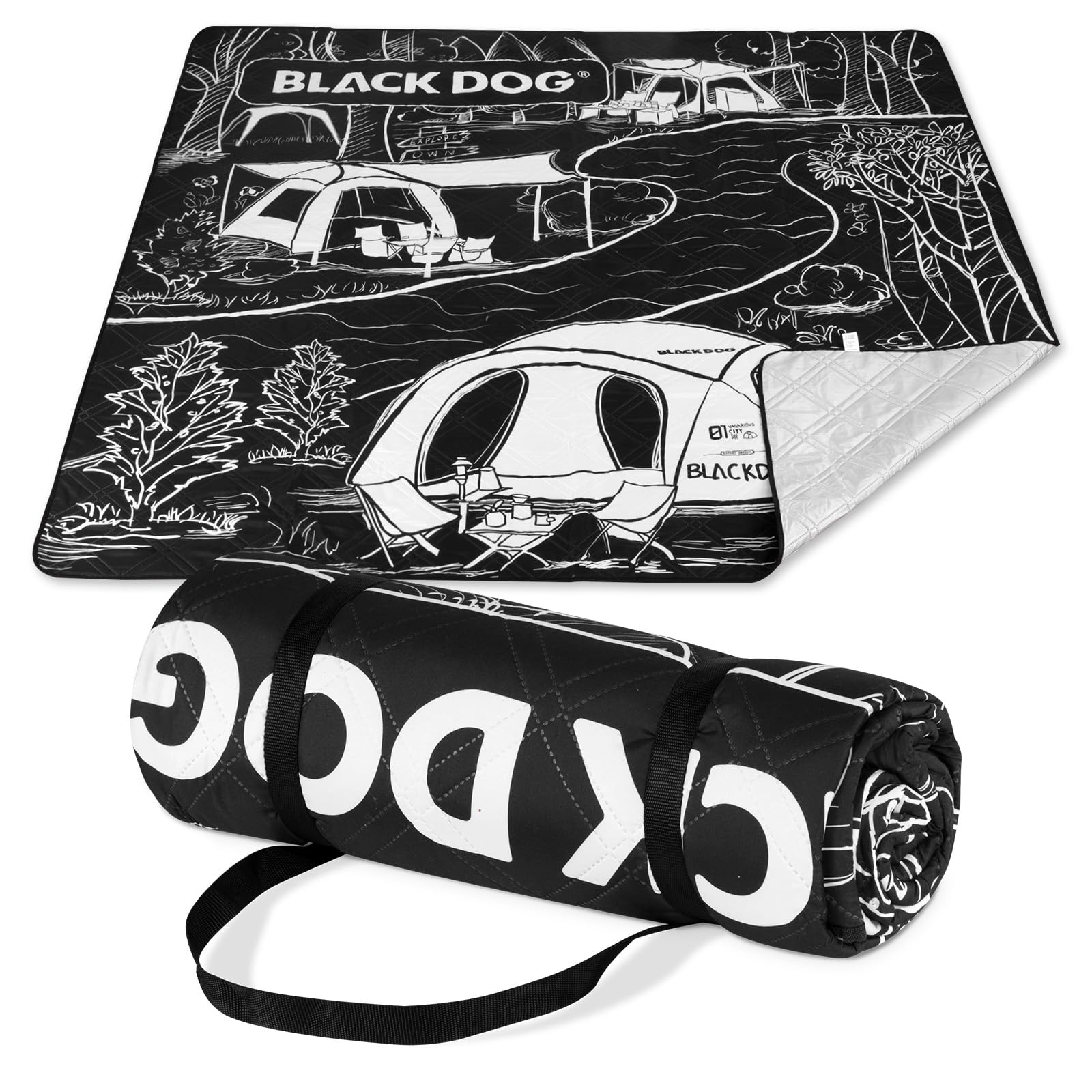 Amazon.co.jp: BLACKDOG レジャーシート 200×200cm 表面防撥水 裏面