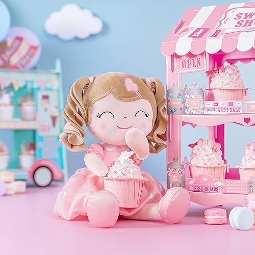 Miniatura 4 de Gloveleya Muñecas de bebé personalizadas de pelo rizado, corazón rosa, regalos de nombre costomizado