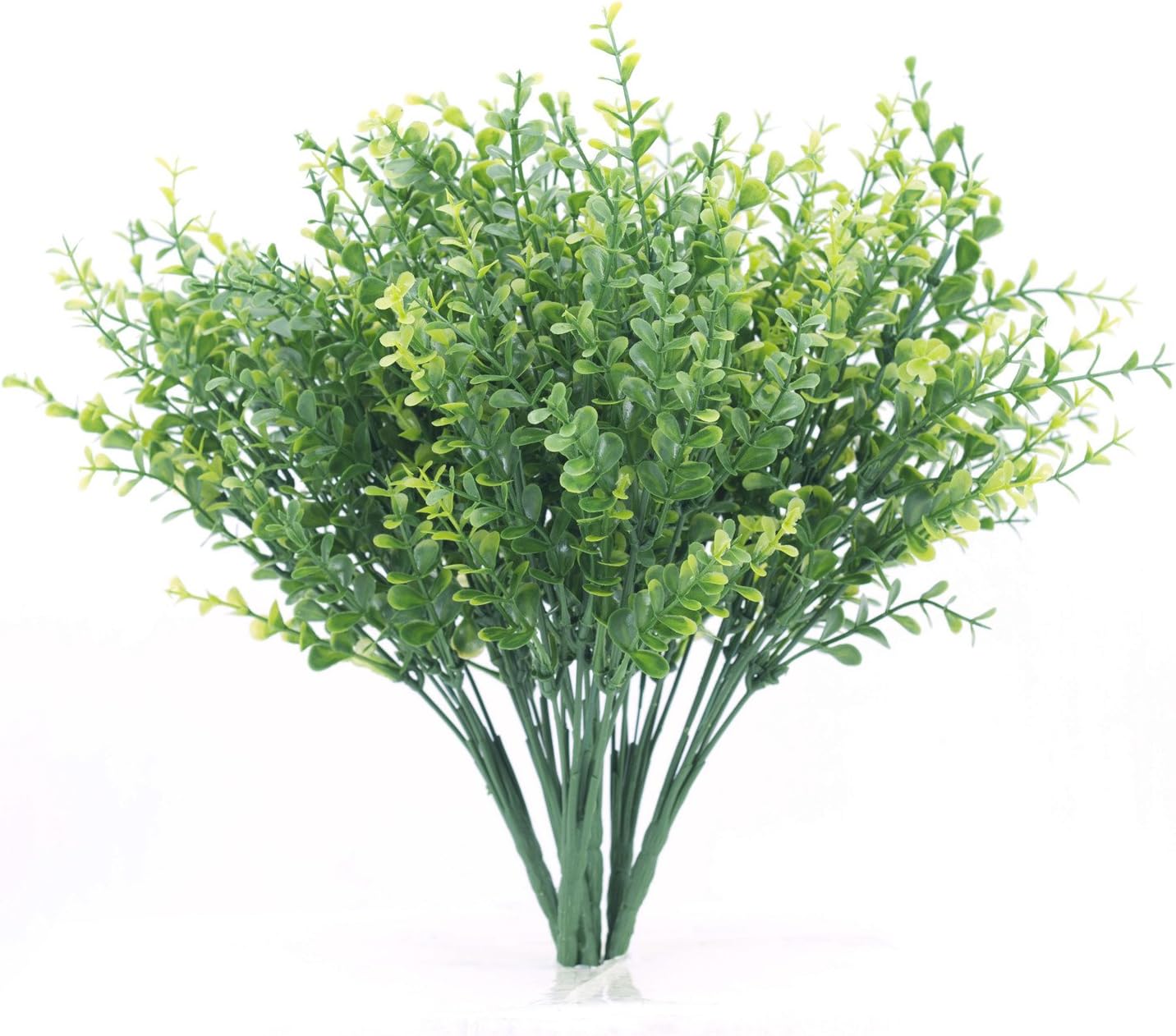 Artificial Shrubs, Artificial Plant Eucalyptus Leave, The Bloom Times Fake Greenery Foliage Plants for Wedding, Garden, Farmhouse, Office Outdoor, Idea for Halloween, Christmas, New Year (6 Pack)