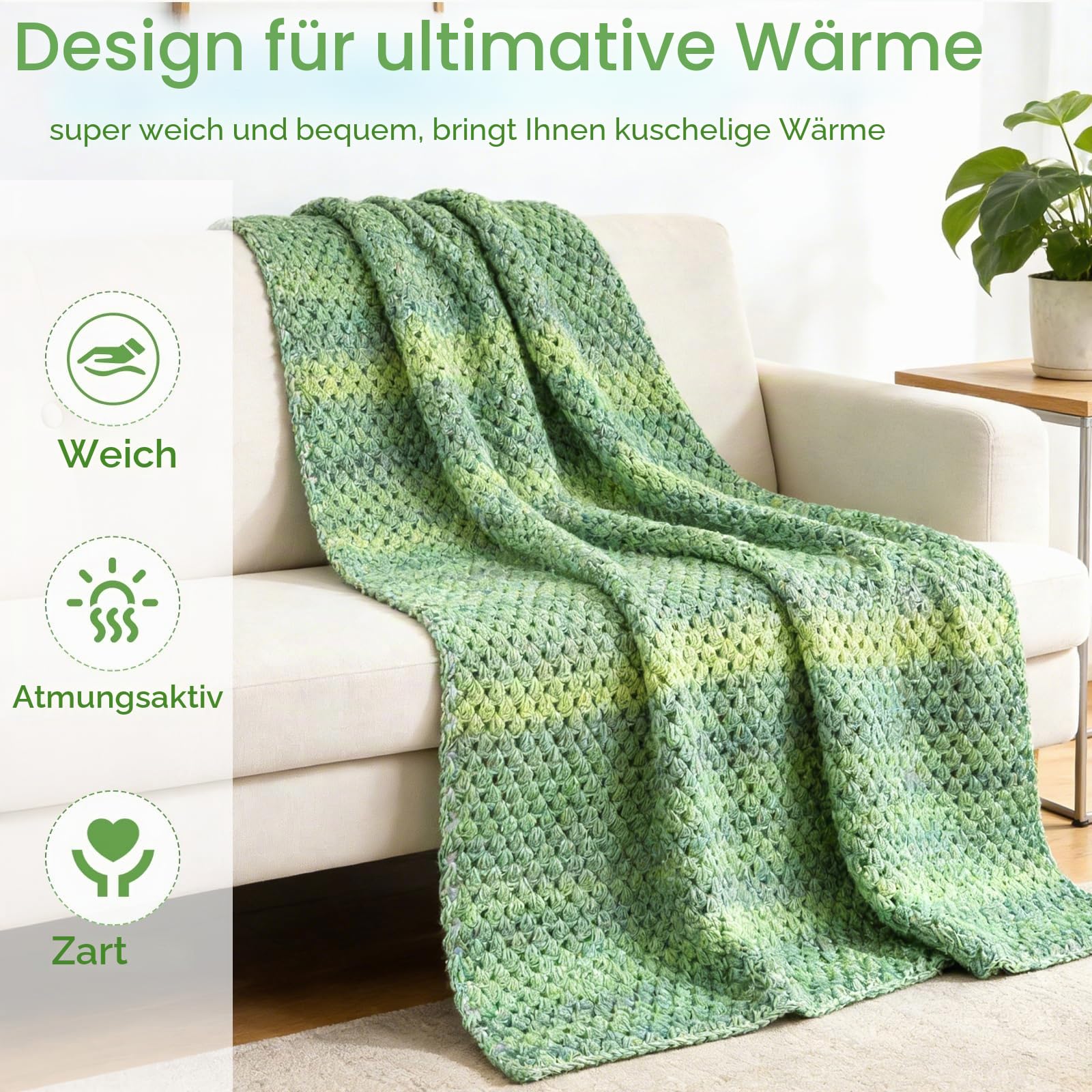 Aeelike Häkelset für Anfänger, Crochet Set Decke Erwachsene