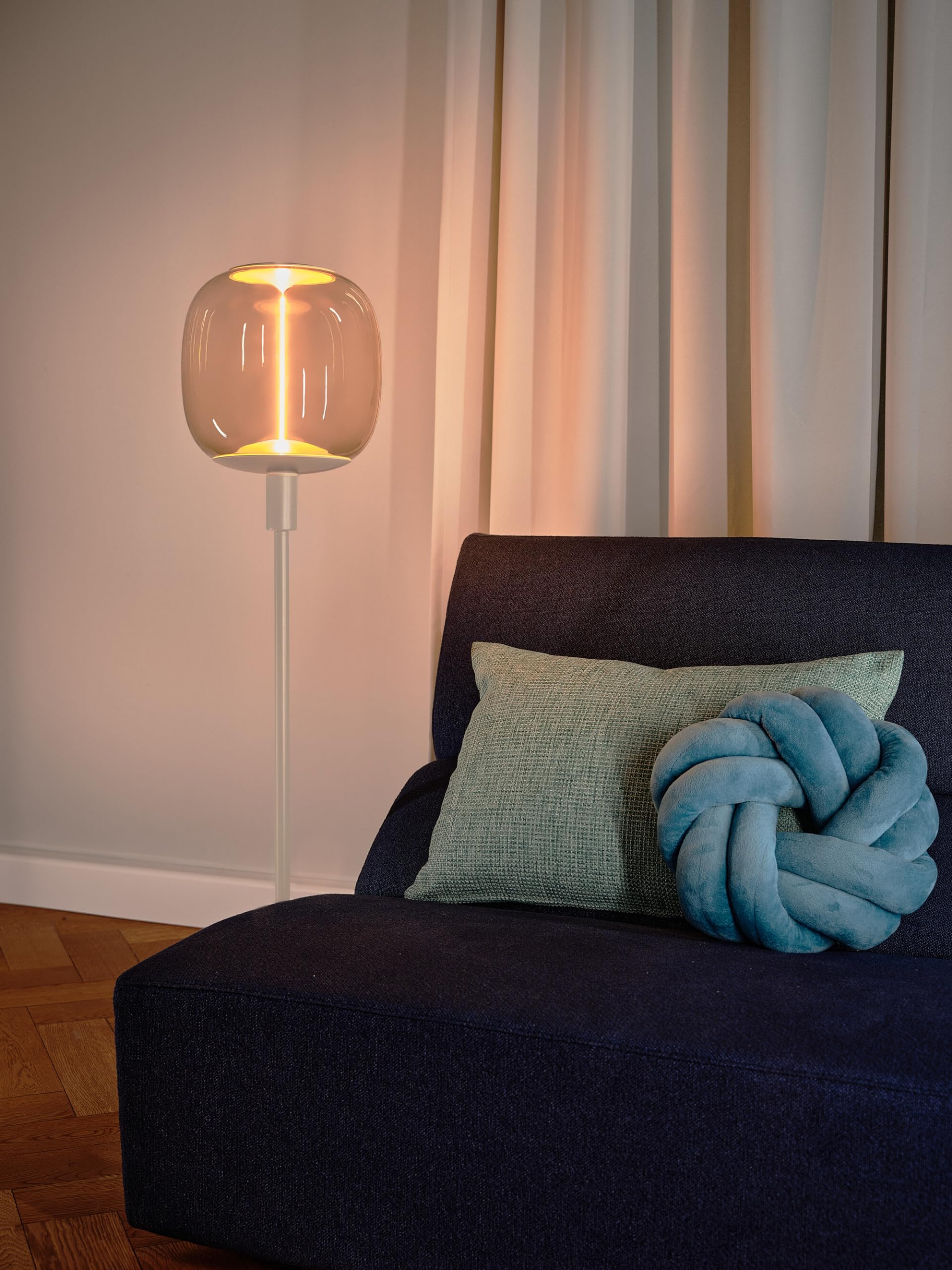 LEDVANCE Dekoracyjna lampa podłogowa z 2x oprawką E27, dwoma stojakami (wysokość 78 cm i 110 cm), beżowa, z kablem zasilającym 1,8 m, idealnie dopasowana lampa LED OSRAM 1906 dostępna osobno