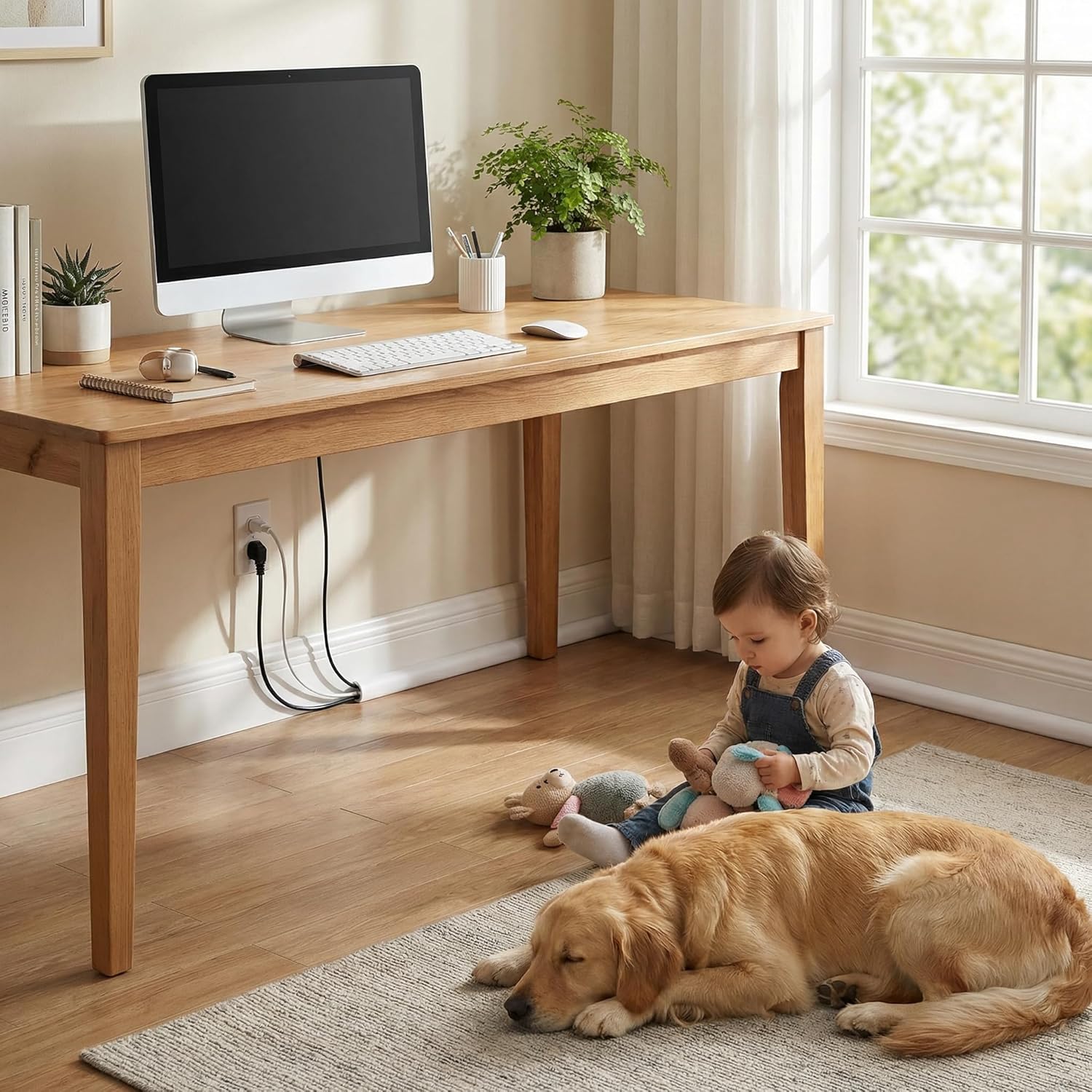 Cord Hider Wall for 2-3 Cables, 118" Self Adhesive Silicone Cord Covers for Wires On Wall, Flexible Wire Covers for Cords On Wall, Cable Cover Raceway for Home, Office, White (1.06" W x 0.5" H)