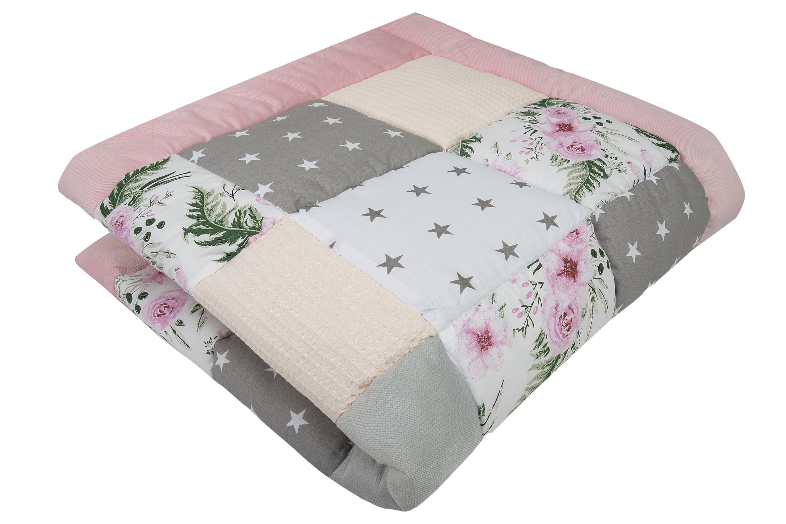 Medi Partners Crawling Blanket 100% Cotton 120x120cm Multifunctional Thick Soft Play mat Baby Playpen Insert