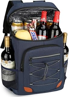 Backpack Cooler Insulated Leakproof, Soft Cooler Backpack for Beach | Cooler Backpack, Leakproof Liner, Side Wine Holders, Wine Opener, Water-resistant, Padded Strap, for Beach Camping Hiking