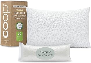 Coop Home Goods Original Loft Pillow Queen Size Bed Pillows for Sleeping - Adjustable Cross Cut Memory Foam Pillows - Medium Firm Back, Stomach and Side Sleeper Pillow - CertiPUR-US/GREENGUARD Gold