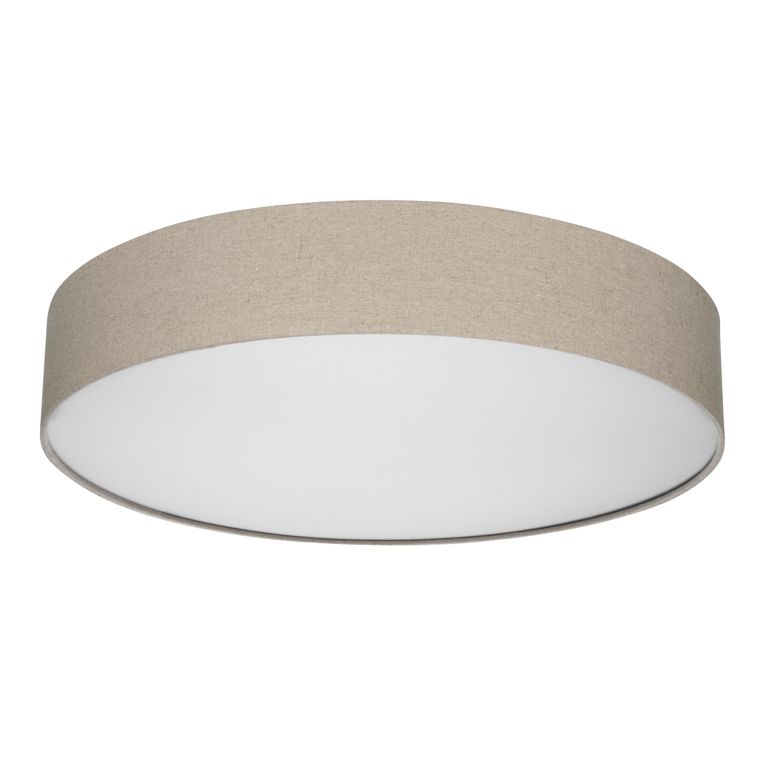 REV Lampada da soffitto - Lampada da soffitto per soggiorno, camera da letto e cucina, rotonda, 60 cm, con paralume in tessuto in stile vintage, color tortora