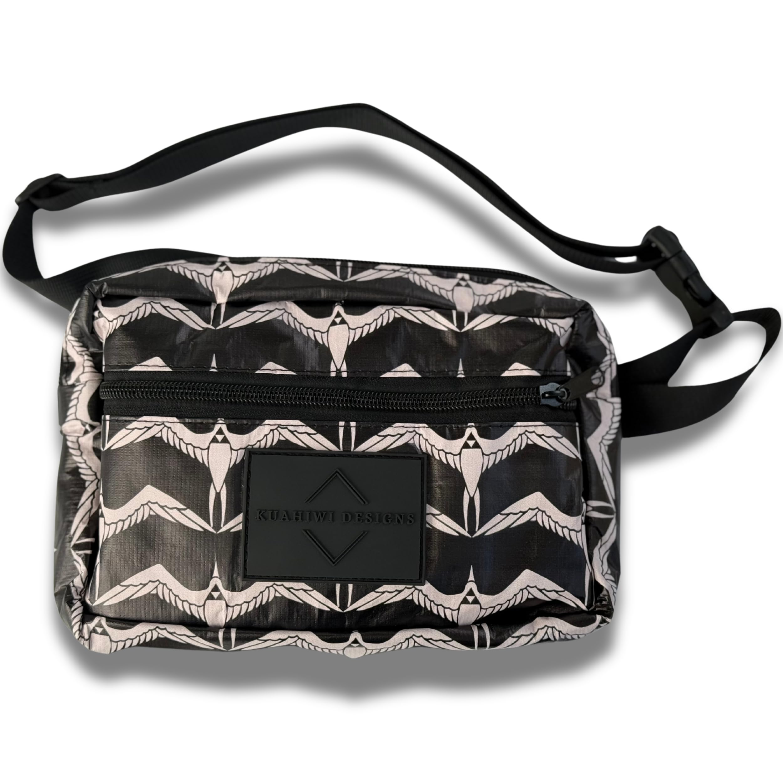 Kuahiwi Designs Iwa Bird Fanny Pack – Water-Resistant Tyvek Belt Bag with Adjustable Strap, Multi-Pocket Waist Pack for Travel & Everyday Use