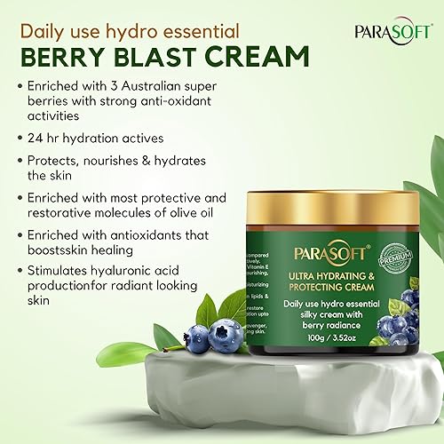 Miniatura 3 de Parasoft Crema ultra hidratante y protectora 3.52 oz Humedad de larga duración con ingredientes naturales Crema diaria ligera para cara y cuerpo