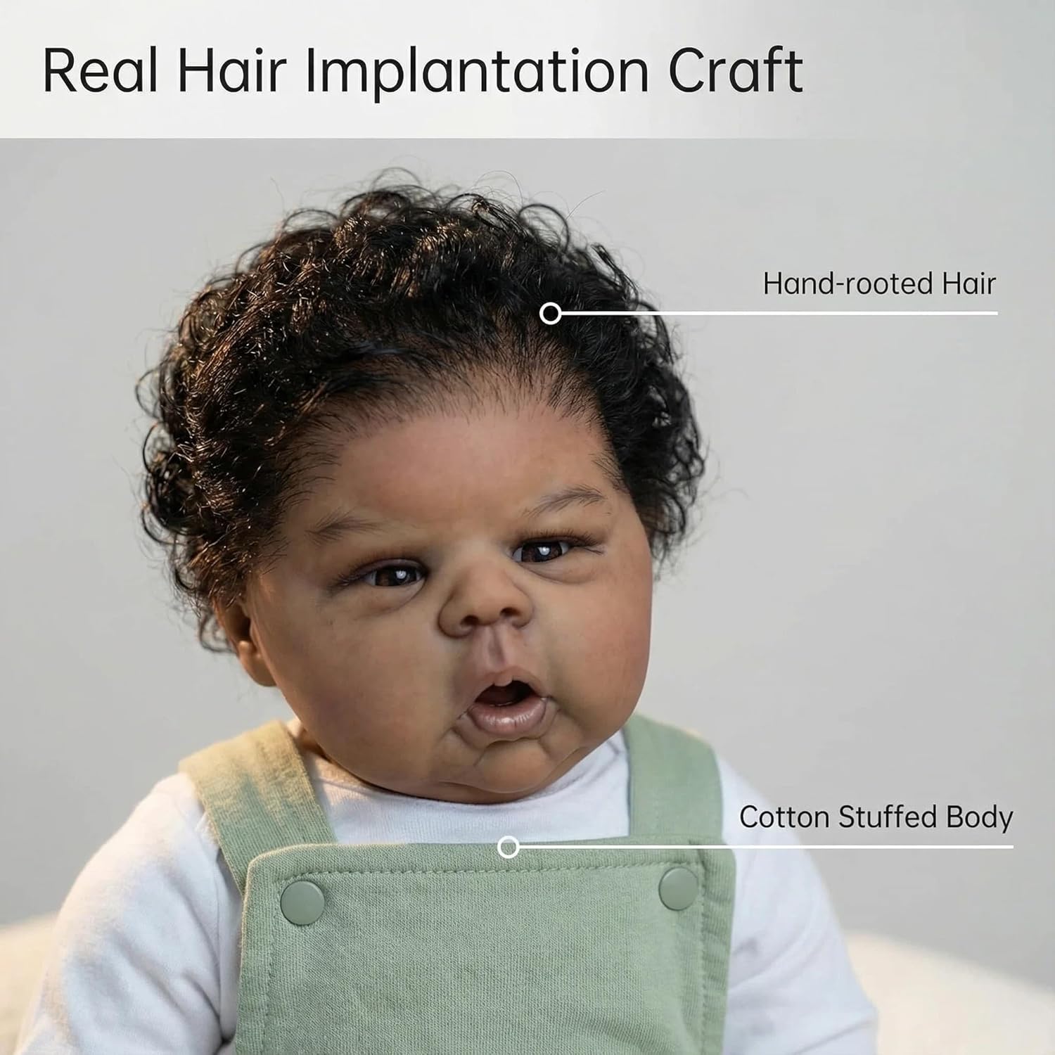 Angelbaby Big Size Reborn Baby Dolls Black Boy 24 Inch Reborn Toddler Doll Lifelike African American Newborn Silicone Dolls, Realistic Weighted Soft Body Biracial Babys, Christmas Birthday Gifts