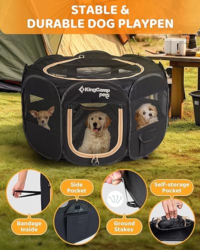 Miniatura 7 de KingCamp Corralito para mascotas para perros, tienda de campaña plegable para perros, corralito para mascotas y cachorros, tienda de campaña para