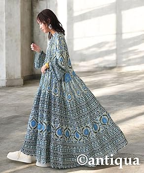 oz vintage 購入　インド綿ワンピース Amazon.co.jp: [antiqua] アンティカ インド綿 ワンピース レディース