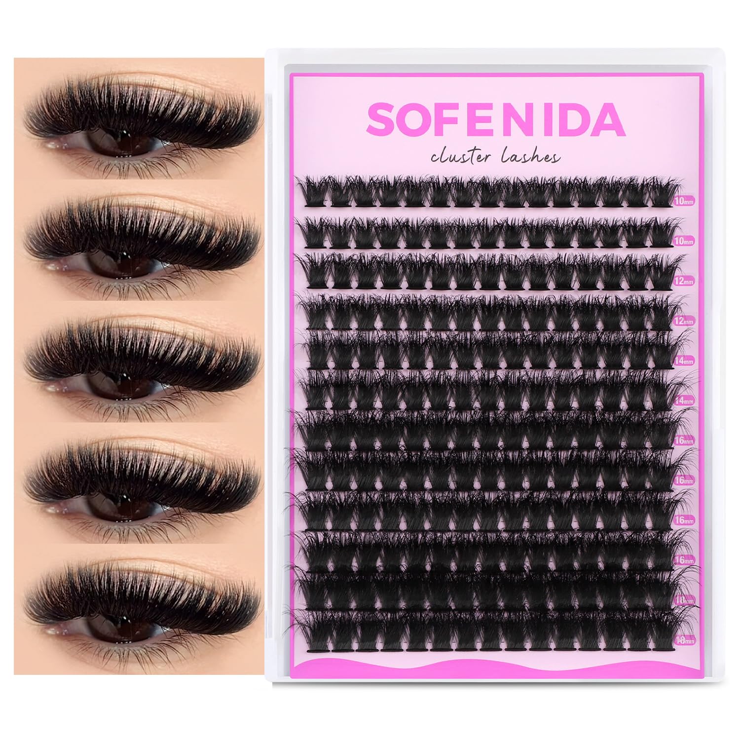 SOFENIDA 80D Lash Clusters Kit - Volume Eyelashes -16