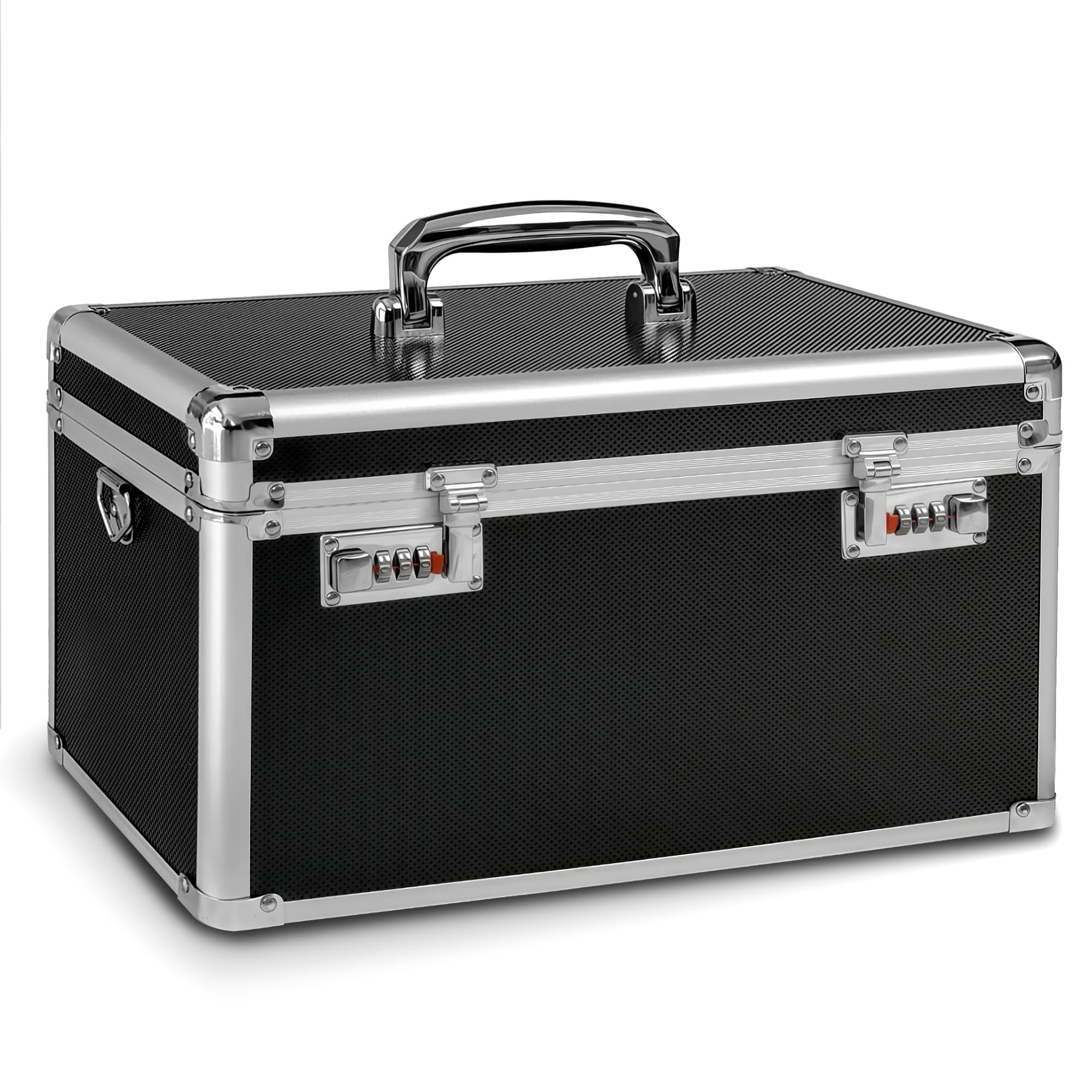 Medication Combination Lock Boxes with Dual Code for Personal Items, Medicine Lockbox for Documents 14.76 x 7.6 x 9.1 Inches Black Large